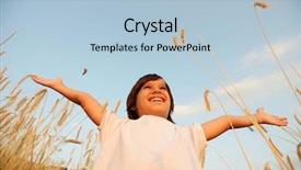  Presentation with wheat - Slides with sowing seed - kid at wheat field background and a  colored foreground