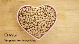  Presentation with soy bean - Audience pleasing PPT theme consisting of soy bean in the heart backdrop and a yellow colored foreground
