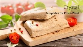  Presentation with soy bean - Presentation theme consisting of soy-bean-tofu-tomatoes background and a lemonade colored foreground