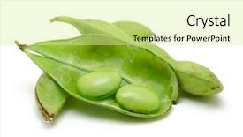  Presentation with soybean - PPT theme with soy beans - close up of edamame green background and a blonde colored foreground