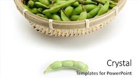  Presentation with soybeans - Audience pleasing PPT theme consisting of soy beans - fresh harvested edamame soybeans backdrop and a white colored foreground