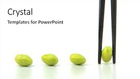  Presentation with chopsticks - Cool new presentation theme with soy beans - pods held by chopsticks backdrop and a white colored foreground