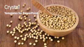  Presentation with soy - Slide set enhanced with soy beans in a wooden background and a coral colored foreground