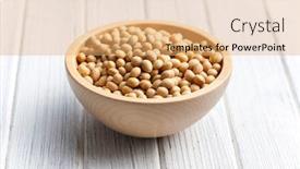  Presentation with soy - Amazing presentation theme having soy beans in wooden bowl on table backdrop and a coral colored foreground