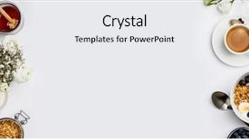  Presentation with healthy breakfast - Cool new slides with soy milk drink - healthy breakfast with granola yogurt backdrop and a white colored foreground