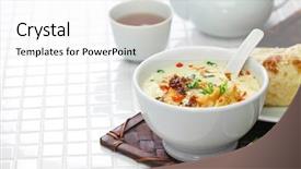  Presentation with soy milk - Colorful slide set enhanced with soy milk soup taiwanese breakfast backdrop and a white colored foreground