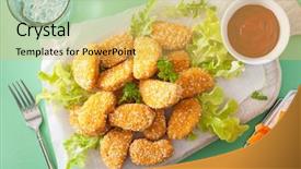  Presentation with sweet potato - Amazing slides having soy nuggets and sweet potato backdrop and a yellow colored foreground