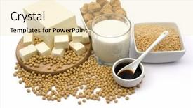  Presentation with soy milk - Presentation having soy products isolated on white background and a lemonade colored foreground