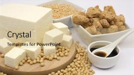  Presentation with soy milk - Amazing PPT theme having soy products backdrop and a coral colored foreground