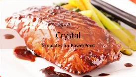  Presentation with animated fish - Colorful PPT layouts enhanced with soy sauce - fish teriyaki backdrop and a coral colored foreground