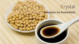  Presentation with soy sauce - Colorful PPT layouts enhanced with soy sauce and beans backdrop and a lemonade colored foreground