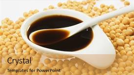  Presentation with soybean - Colorful presentation theme enhanced with soy sauce and soybean backdrop and a yellow colored foreground