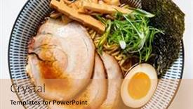  Presentation with ramen - Presentation theme enhanced with soy-sauce-flavored-ramen background and a yellow colored foreground