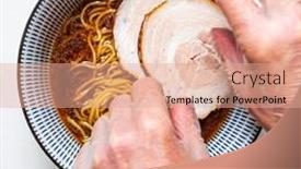  Presentation with ramen - Presentation theme consisting of soy-sauce-flavored-ramen background and a coral colored foreground