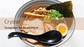  Presentation with ramen - Presentation with soy-sauce-flavored-ramen background and a yellow colored foreground