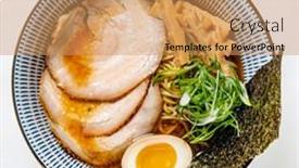  Presentation with ramen - Cool new PPT theme with soy-sauce-flavored-ramen backdrop and a coral colored foreground