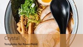  Presentation with soy sauce - Beautiful slides featuring soy-sauce-flavored-ramen backdrop and a gold colored foreground