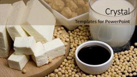  Presentation with soy sauce - Audience pleasing presentation theme consisting of soy sauce tofu and other backdrop and a coral colored foreground