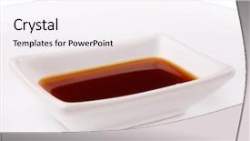  Presentation with soy sauce - Presentation theme having soy sauce background and a sky blue colored foreground
