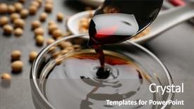  Presentation with soy sauce - PPT theme consisting of soya - bowl with tasty soy sauce background and a gray colored foreground