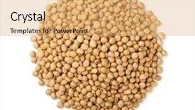  Presentation with beans - Slide set enhanced with soya - top view of soy beans background and a yellow colored foreground