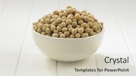  Presentation with beans - Slide set featuring soyabean - bowl of soy beans background and a soft green colored foreground