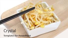  Presentation with soybean - Theme featuring soyabean - closeup of a bowl background and a soft green colored foreground