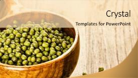  Presentation with soybeans - Beautiful slide set featuring soyabean - green soybeans on wooden background backdrop and a  colored foreground