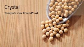  Presentation with beans - Presentation design consisting of soyabean - scoop of the soy beans background and a coral colored foreground