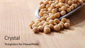  Presentation with soy - Cool new PPT theme with soyabean - scoop of the soy beans backdrop and a lemonade colored foreground