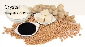  Presentation with soy milk - Beautiful slide set featuring soyabean - soy beans milk sauce chunks backdrop and a lemonade colored foreground