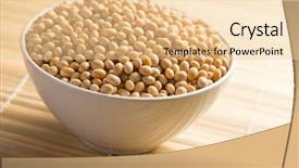  Presentation with ceramic - Audience pleasing PPT theme consisting of soyabean - soya beans in ceramic bowl backdrop and a lemonade colored foreground