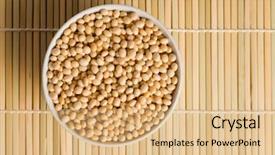  Presentation with nutrition soya - Beautiful slides featuring soyabean - soya beans in ceramic bowl backdrop and a coral colored foreground