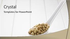 Presentation with soy - Presentation design enhanced with soyabean - spoon full of the soy background and a white colored foreground