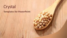  Presentation with soy - Colorful presentation enhanced with soyabean - spoon full of the soy backdrop and a lemonade colored foreground