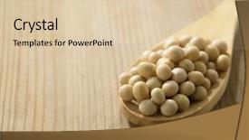  Presentation with soy - Colorful presentation enhanced with soyabean - spoon full of the soy backdrop and a lemonade colored foreground