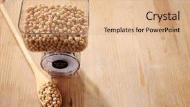  Presentation with soy - Cool new PPT theme with soyabean - weighing the amount of soy backdrop and a coral colored foreground