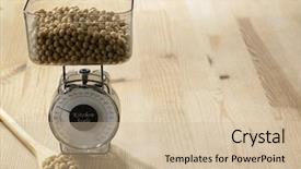  Presentation with soy - Presentation consisting of soyabean - weighing the amount of soy background and a  colored foreground