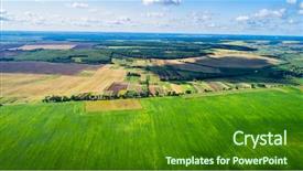  Presentation with soybean - Theme featuring soybean fields - aerial view of the vegetable background and a forest green colored foreground