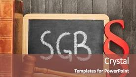  Presentation with german - Audience pleasing presentation theme consisting of sozialgesetzbuch sozial book of law backdrop and a tawny brown colored foreground