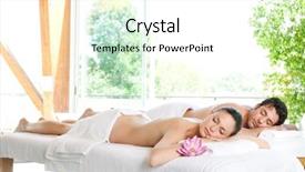  Presentation with peace - Slides enhanced with spa - beautiful relaxed couple enjoy background and a white colored foreground
