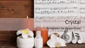  Presentation with music notes - Slide deck with spa accessories and music background and a coral colored foreground