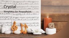  Presentation with music notes - Slide set consisting of spa accessories and music background and a soft green colored foreground