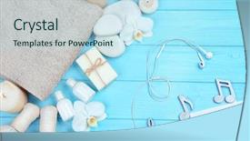  Presentation with blue spa - Amazing presentation theme having spa accessories and music backdrop and a light blue colored foreground
