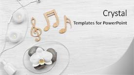  Presentation with accessories - Presentation theme having spa accessories and musical note background and a white colored foreground