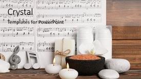  Presentation with accessories - Slides having spa accessories and musical notes background and a light gray colored foreground