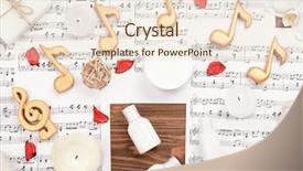  Presentation with border of music notes - Audience pleasing presentation design consisting of spa accessories and musical notes backdrop and a  colored foreground