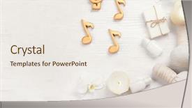  Presentation with accessories - Amazing presentation design having spa accessories and musical notes backdrop and a sky blue colored foreground