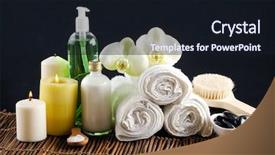  Presentation with spa concept - Presentation enhanced with spa accessories on mat background and a wine colored foreground