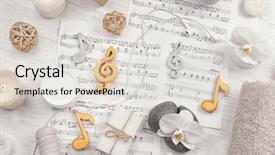  Presentation with border of music notes - Cool new PPT theme with spa accessories on musical notes backdrop and a lemonade colored foreground
